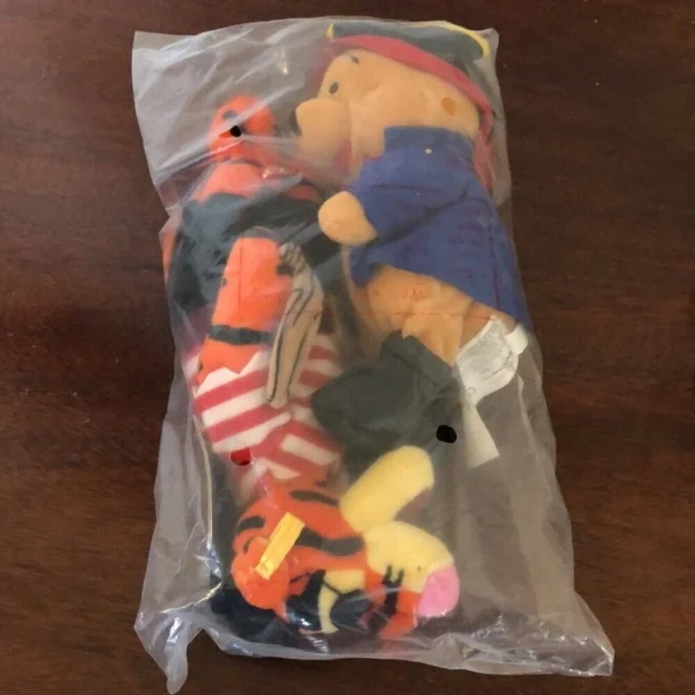 Lot of 2 Beanie Babies Plush Winnie the Pooh and Tigger New in Bag